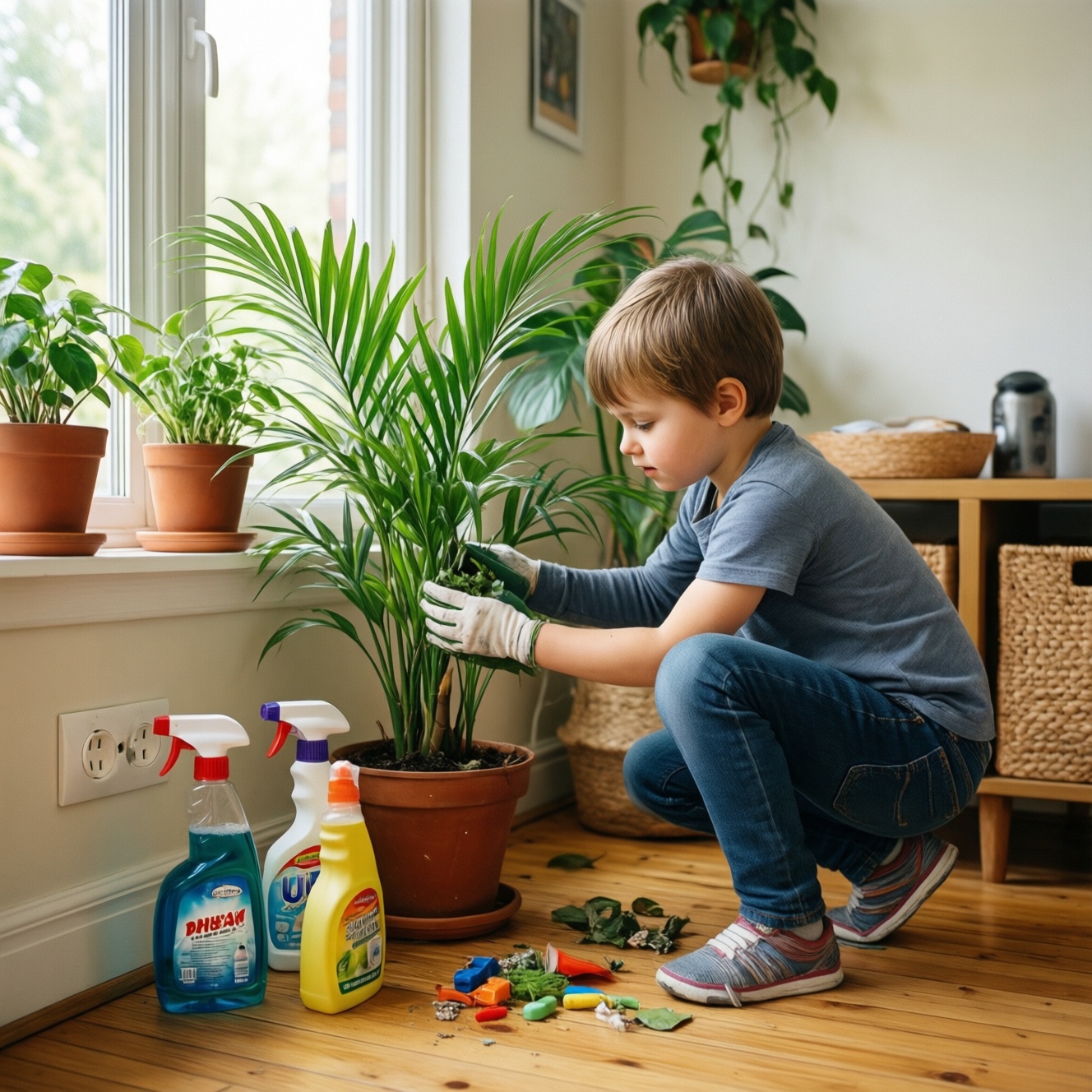 Как организовать безопасный дом: растения, бытовая химия, провода и мелкие предметы