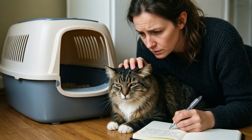Проблемы с лотком у кошки: причины, диагностика и корректировка поведения - иллюстрация