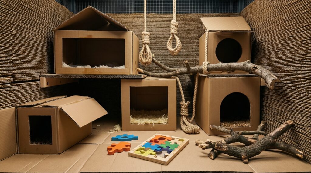 Обогащение среды: игрушки, нюхательные коврики, когтеточки и их альтернативы - иллюстрация