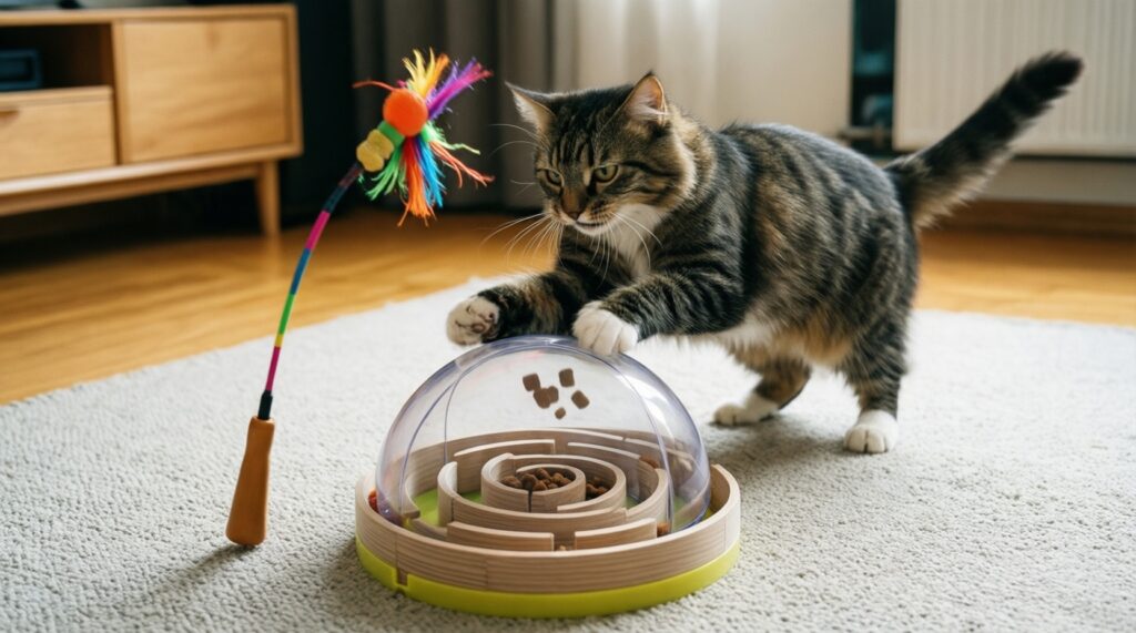 Обогащение среды: игрушки, нюхательные коврики, когтеточки и их альтернативы - иллюстрация