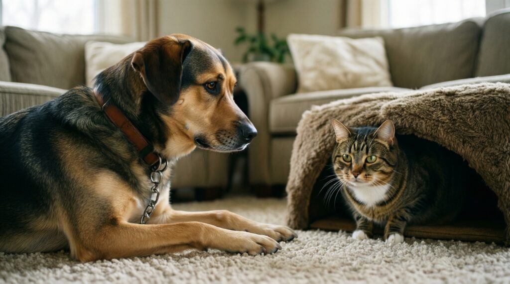 Сожительство кошки и собаки: пошаговый план мирного знакомства - иллюстрация