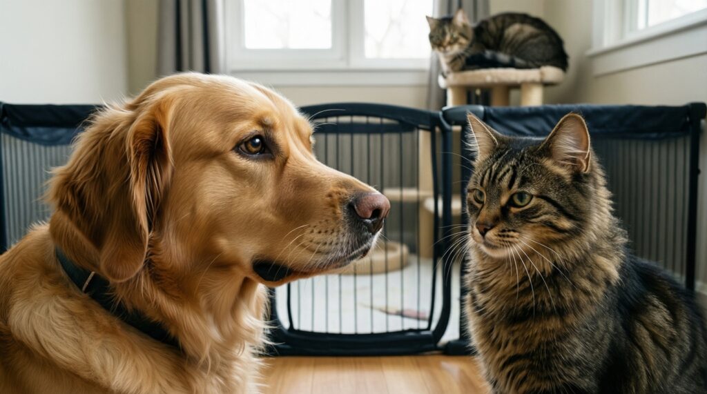 Как подружить кошку и собаку: план знакомства на 7 дней - иллюстрация