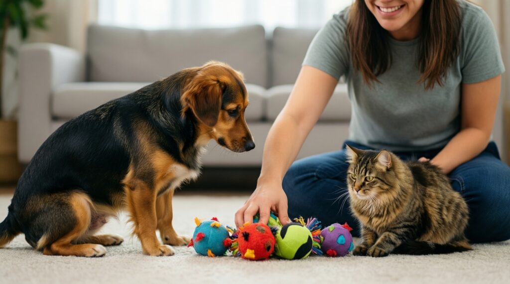 Игрушки и занятия своими руками: бюджетные идеи для собак и кошек - иллюстрация
